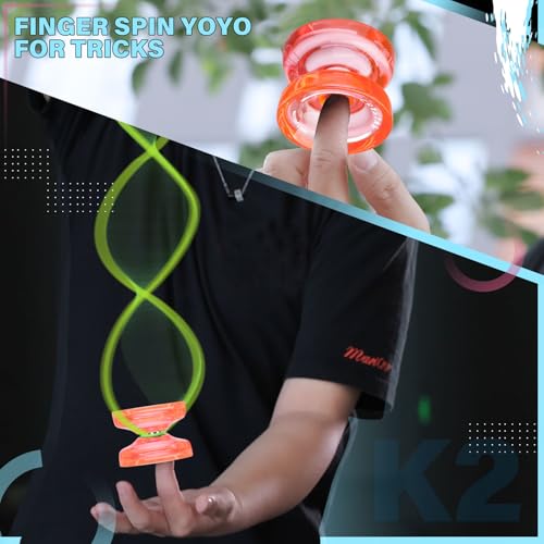 MAGICYOYO K2 Plus Crystal Orange Yoyo – Responsive & Unresponsive for Beginners and Pros