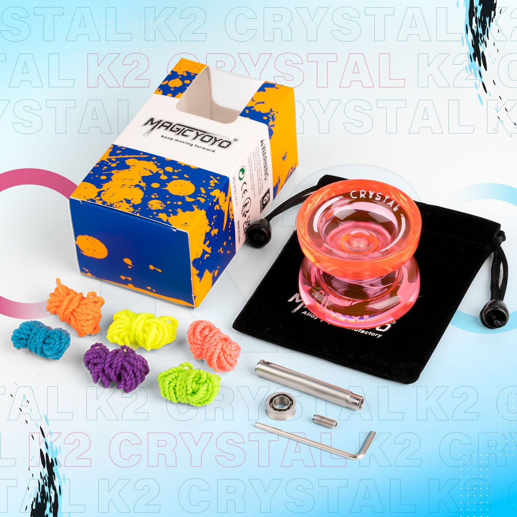 MAGICYOYO K2 Plus Crystal Orange Yoyo – Responsive & Unresponsive for Beginners and Pros