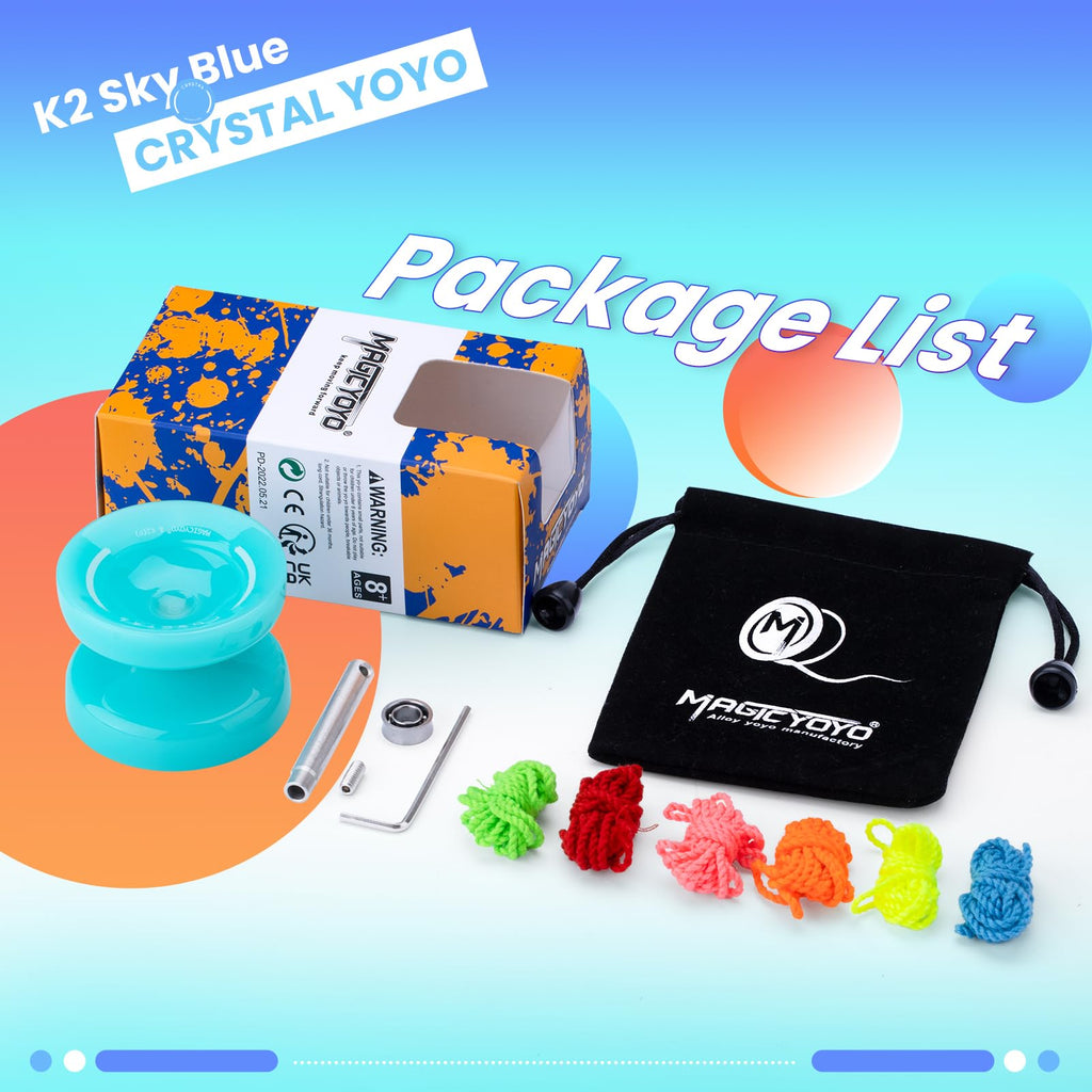 MAGICYOYO K2 Responsive Yoyo for Beginners – Dual Purpose with Unresponsive Bearing, Sky Blue