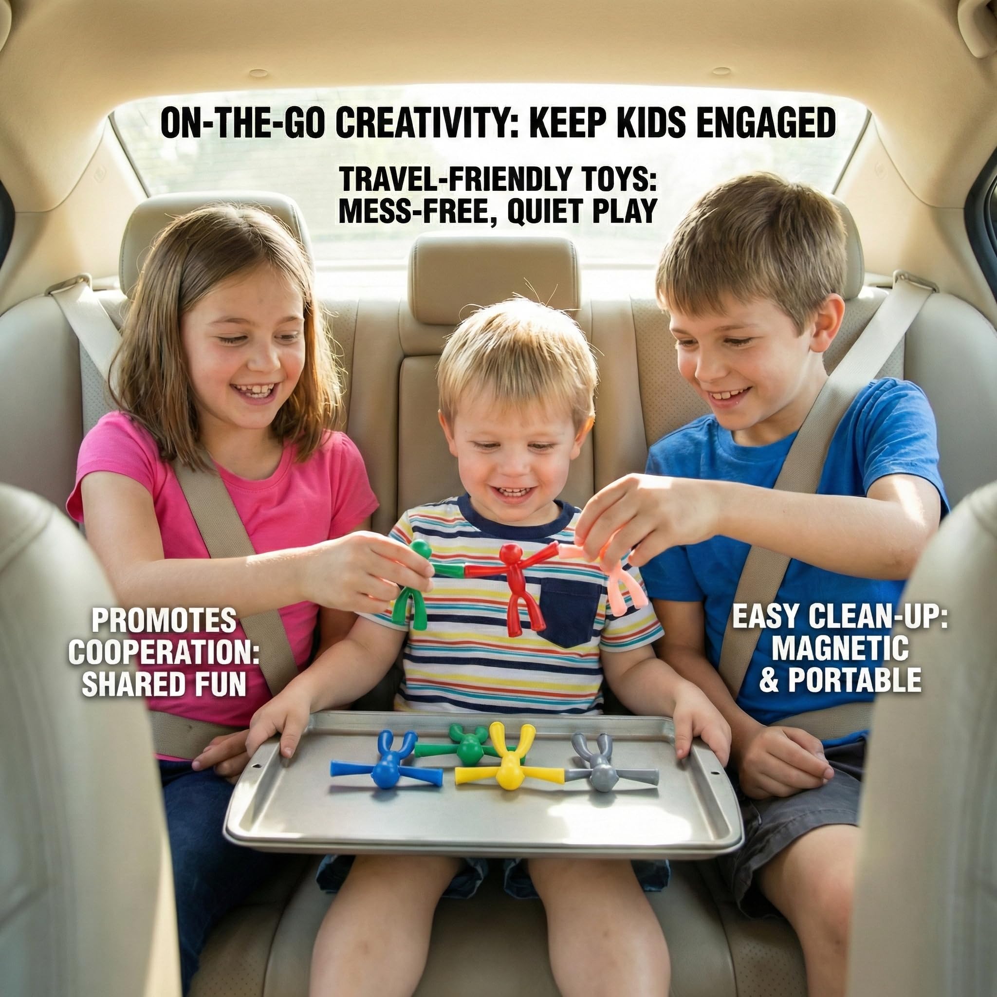 MAGMEN X3 10-Piece Magnetic Travel Toy Set - Internal Magnets, Comic Book, Tin Case