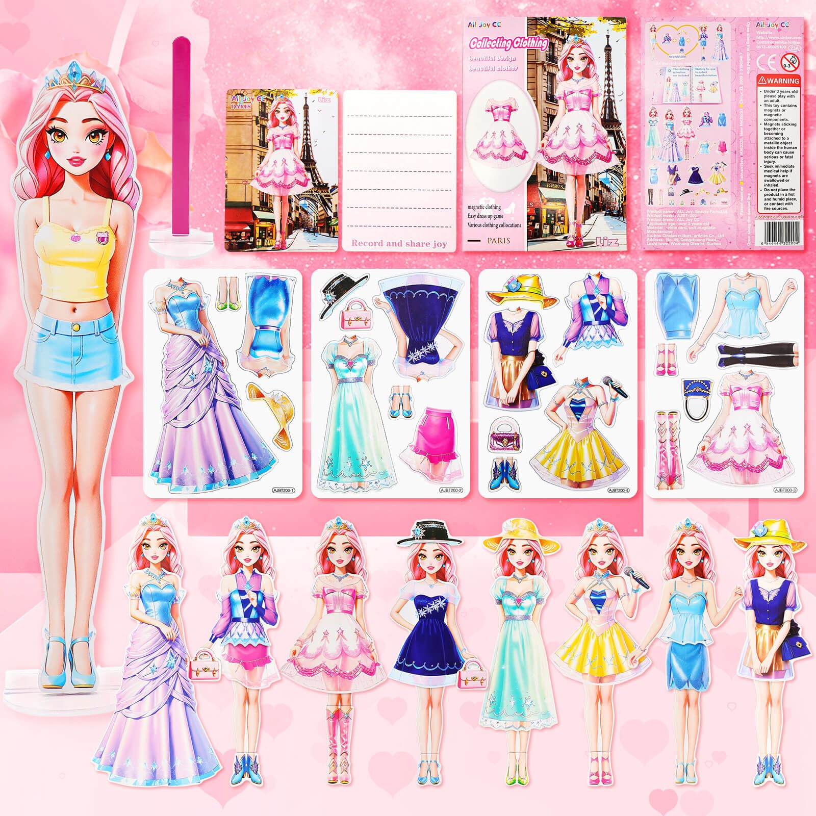 Magnetic Dress Up Dolls Set - Princess Paper Doll with Outfits for Girls Ages 4-10 (Liz)