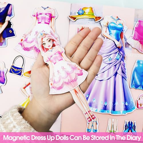 Magnetic Dress Up Dolls Set - Princess Paper Doll with Outfits for Girls Ages 4-10 (Liz)