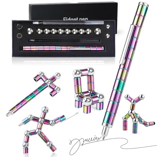 Magnetic Fidget Pen for Teens & Adults - Desk Sensory Toy with Gel Ink, Gift Box Included