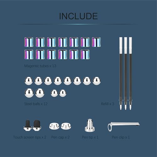 Magnetic Fidget Pen Toy – Colorful Modular Deformation Pen for Stress Relief & Creative Play (Black)