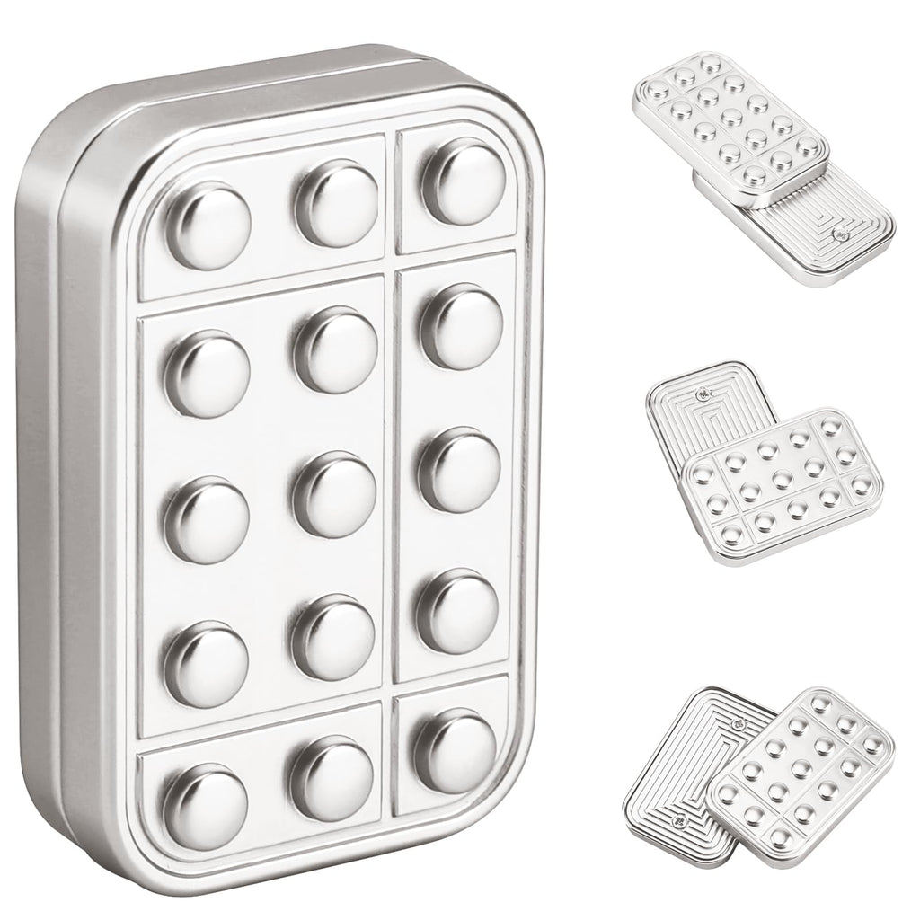 Magnetic Fidget Slider for Adults – Metal Zinc Alloy EDC Toy (Silver)