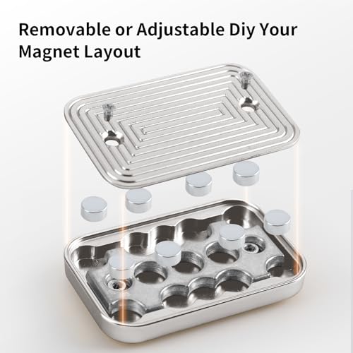 Magnetic Fidget Slider for Adults – Metal Zinc Alloy EDC Toy (Silver)
