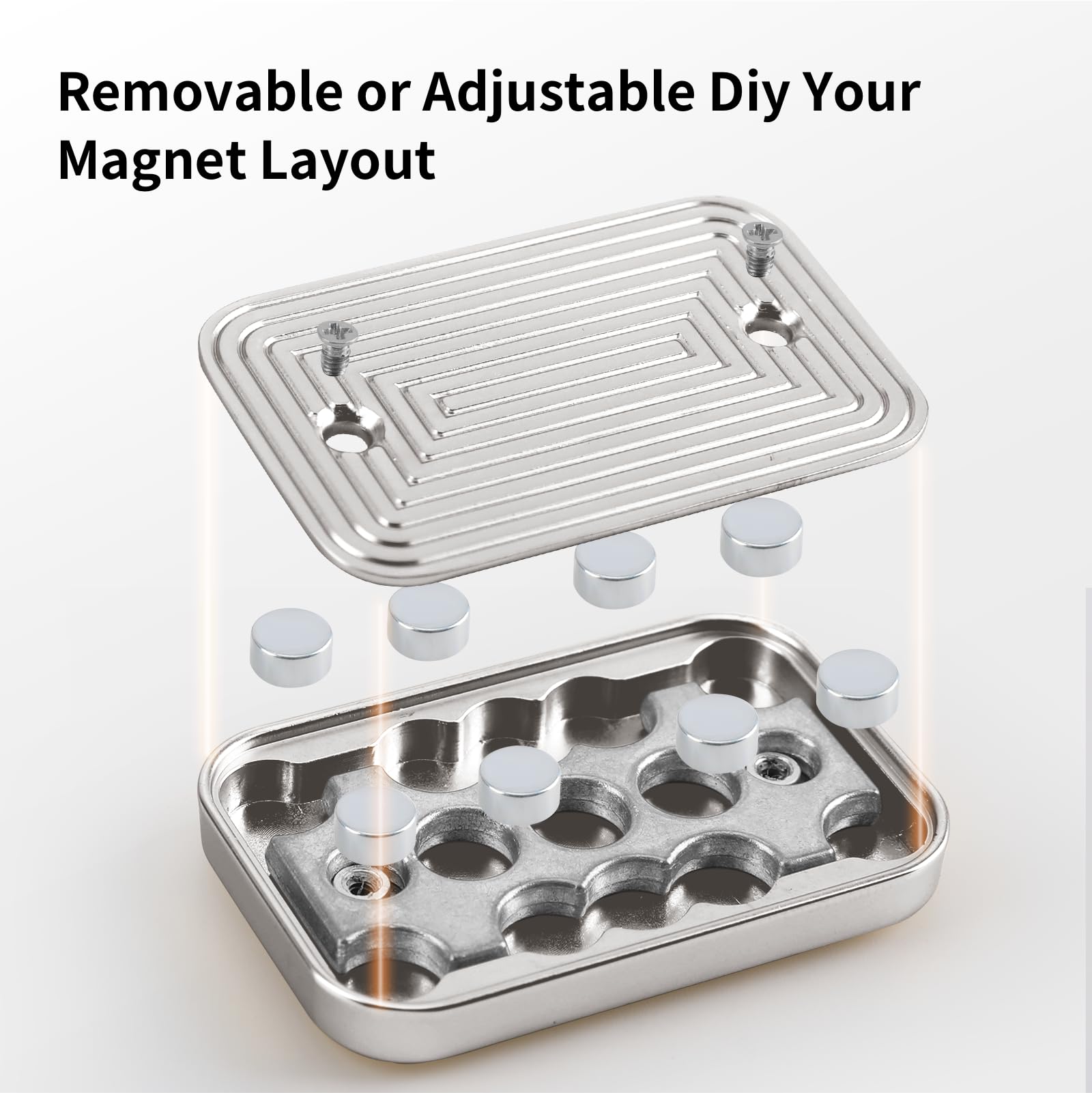Magnetic Fidget Slider for Adults – Metal Zinc Alloy EDC Toy (Silver)