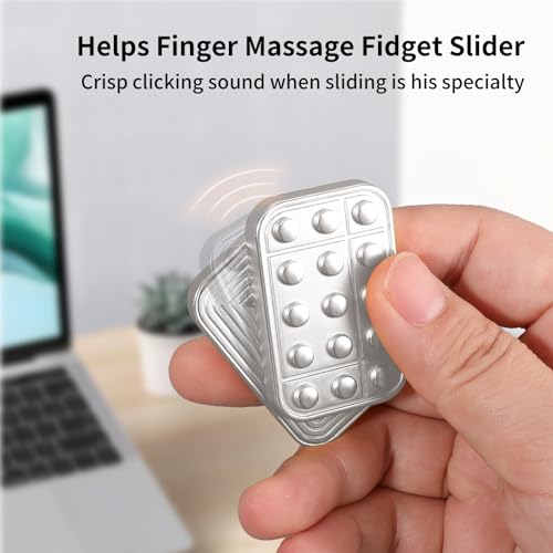 Magnetic Fidget Slider for Adults – Metal Zinc Alloy EDC Toy (Silver)