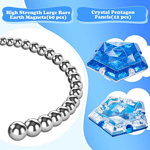 Magnetic Fidget Sphere with Holographic Glitter – 12 Piece Set for Creative Play and Stress Relief