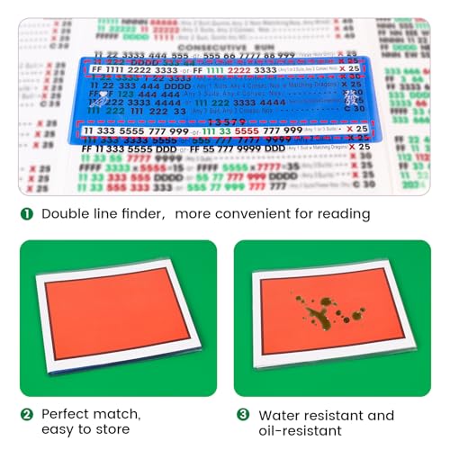 Mahjong Card Line Positioning Set – 4 Line Finders + 4 Card Sleeves, Blue, for 2026 Large Cards