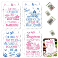 Mahjong Shuffler Cards - 4 Pvc Tile Mixers with Rules and Humorous Quotes | cosmisun