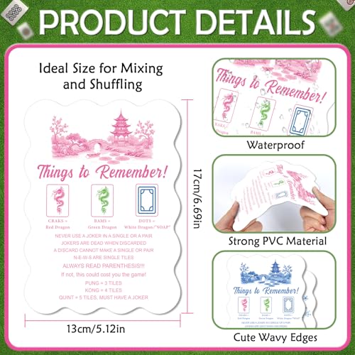 Mahjong Shuffler Cards - 4 Pvc Tile Mixers with Rules and Humorous Quotes | cosmisun