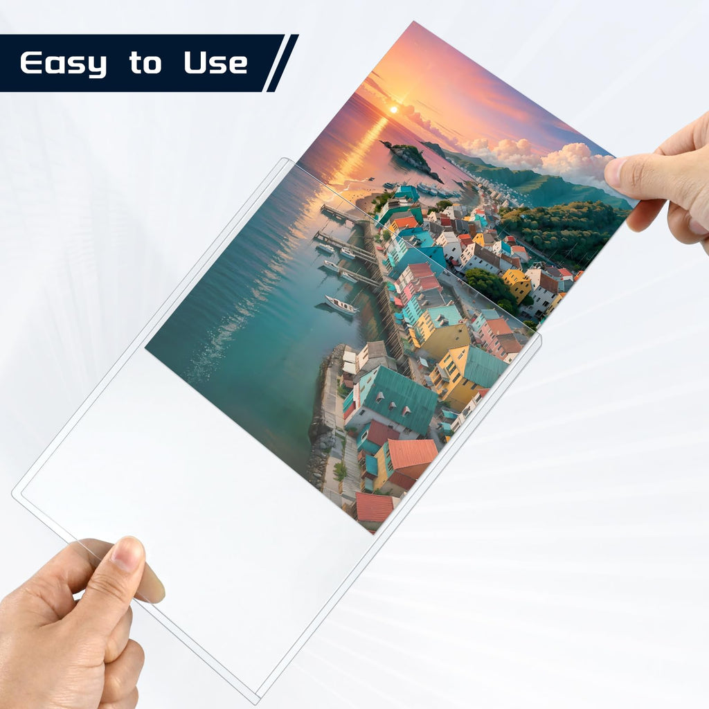Maileto 30 Pack Rigid Clear Photo Protectors, 5x7 Hard Plastic Sleeves, Top Loading