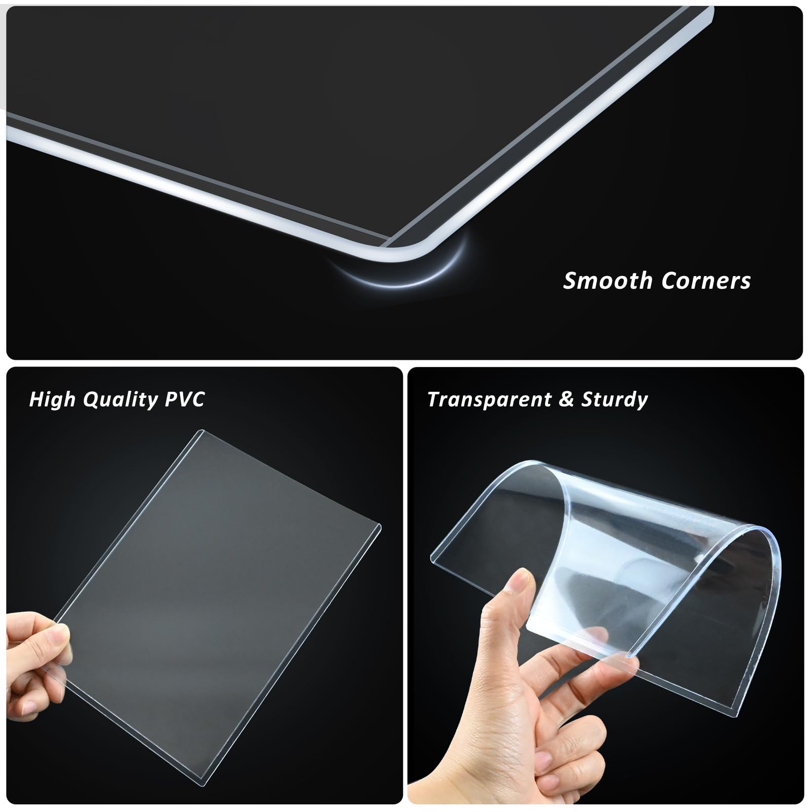 Maileto 30 Pack Rigid Clear Photo Protectors, 5x7 Hard Plastic Sleeves, Top Loading