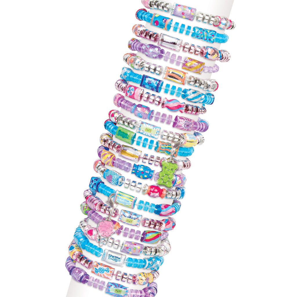 Make It Real Shrink Magic Candy Shop Bracelet Kit – 20 Bracelets, DIY Jewelry for Ages 8+