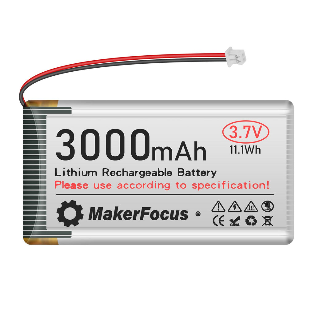 MakerFocus 3.7V 3000mAh LiPo Battery with Protection Board and JST 1.25 Plug for ESP32 LoRa Mesh Node T114