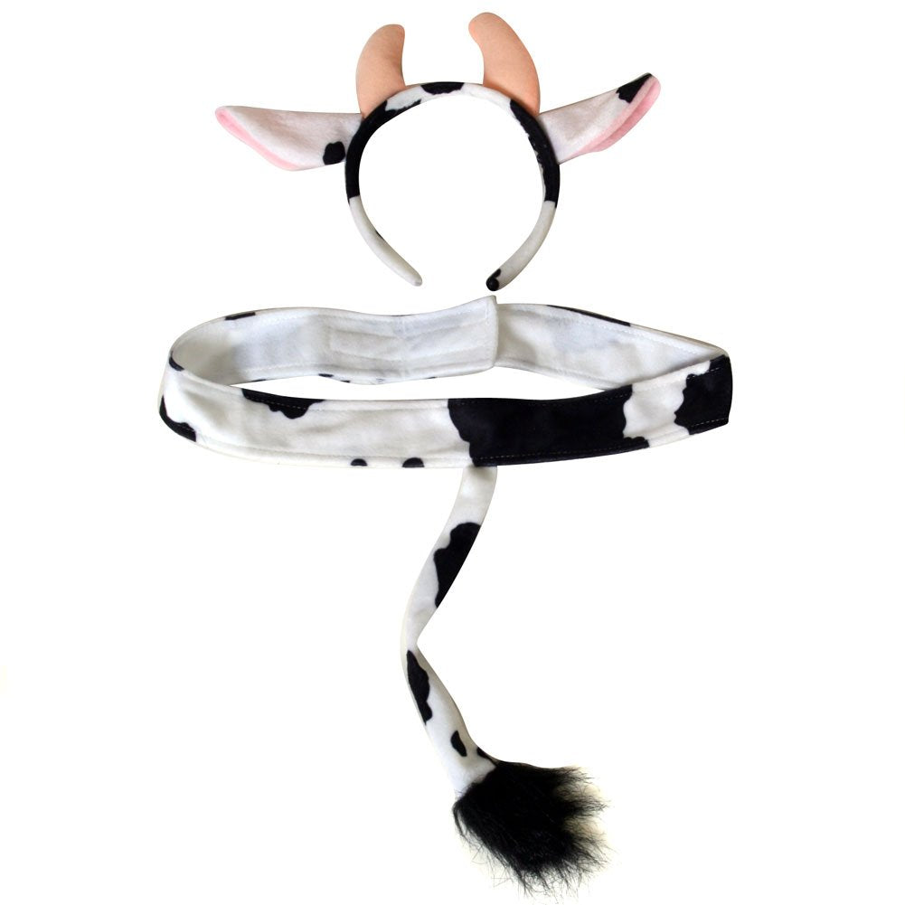 Making Believe Kids Plush Animal Ears & Tail Headband Costume Set (Choose from Farm, Mythical, Woodland, Zoo Styles)