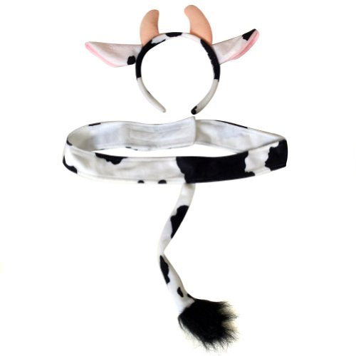 Making Believe Kids Plush Animal Ears & Tail Headband Costume Set (Choose from Farm, Mythical, Woodland, Zoo Styles)