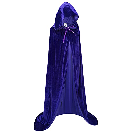 Makroyl Unisex Adults Long Velvet Hooded Cloak for Cosplay, Halloween, Christmas