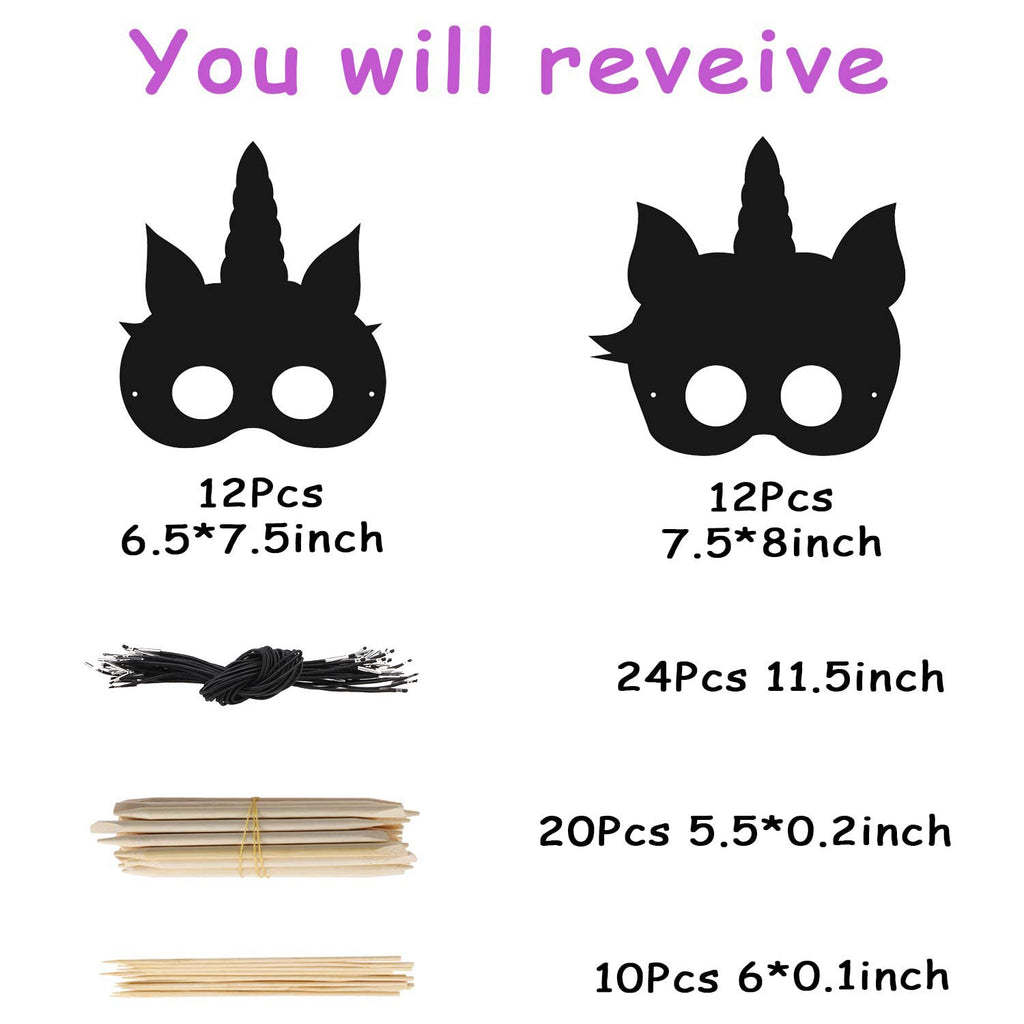 MALLMALL6 24-Pack Magic Horse Scratch Masks – DIY Color Reveal Party Favors for Kids