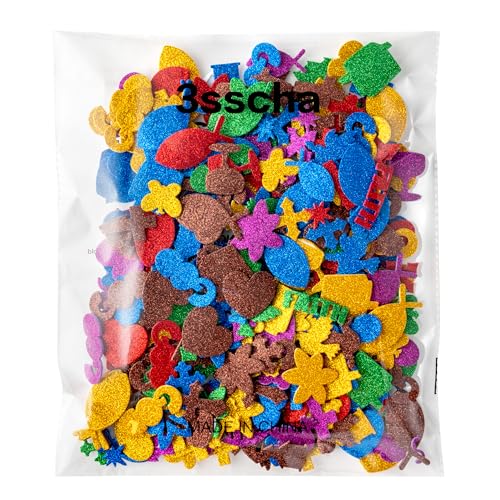 MALLMALL6 500pcs Christian Glitter Stickers – Foam Self-Adhesive Crosses for Kids Crafts and Decor