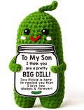 MAMAGIFTREE Crochet Pickle Plush – Funny 'Big Dill' Gift for Son from Mom