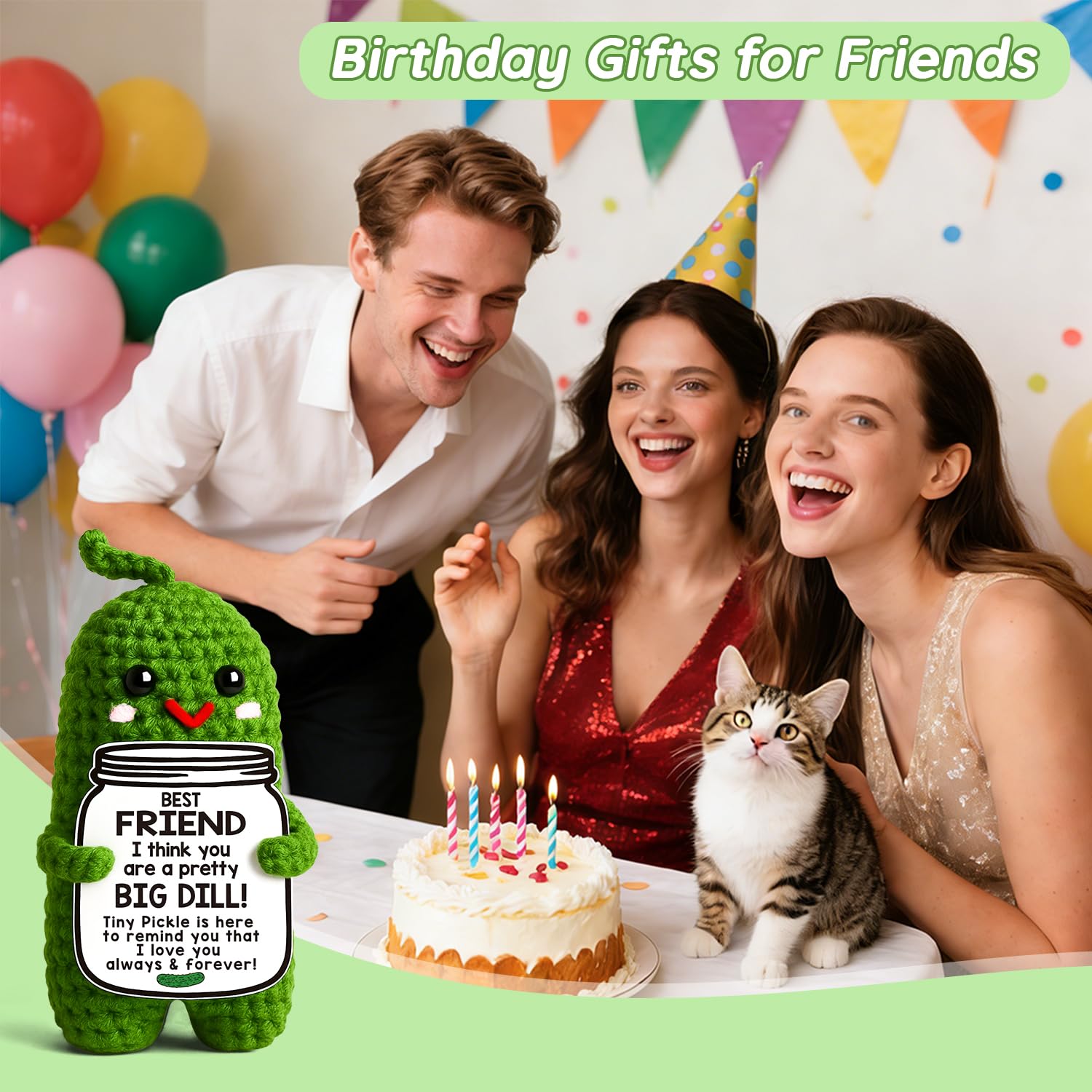 MAMAGIFTREE Handmade Crochet Pickle – Funny ‘Big Dill’ Gift for Best Friends