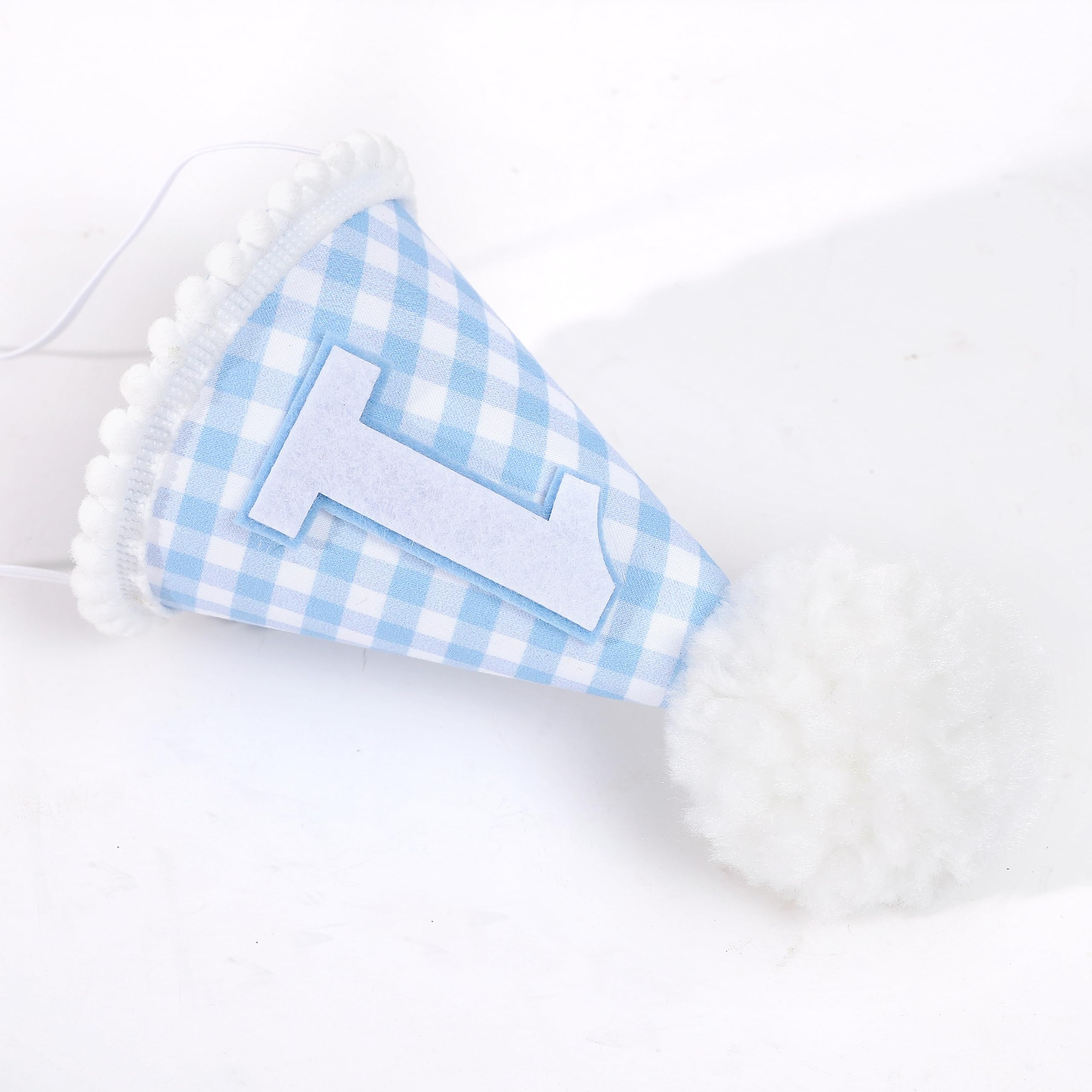 MAMUXI Gingham Party Hat for 1st Birthday – Unisex Baby Costume Headwear