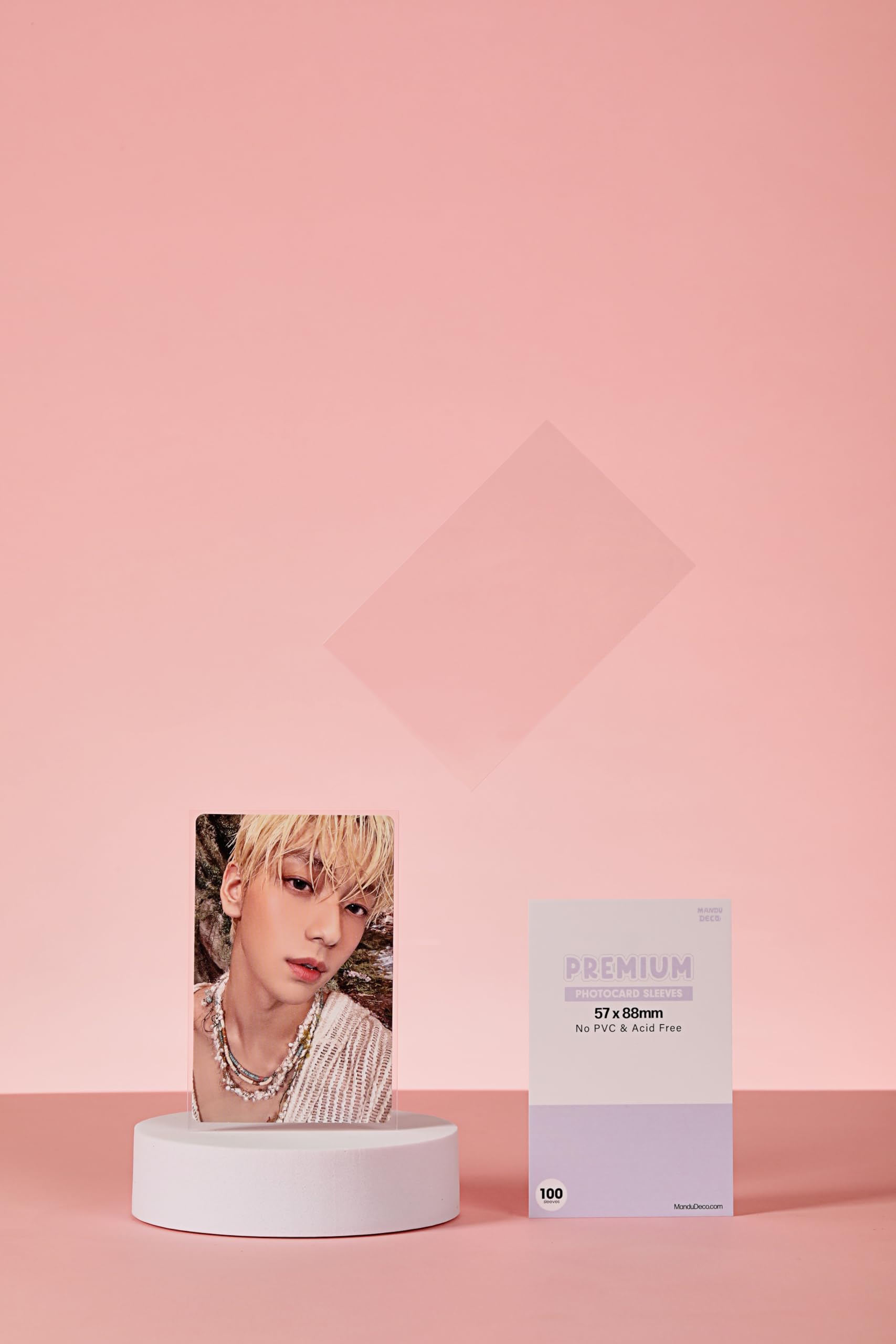 Mandu Deco Clear Polypropylene Photocard Sleeves (57x88mm) - 100 Pack - PVC & Acid Free