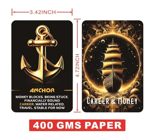 Manifest Success Career and Money Oracle Deck – 40 Black and Gold Money Moves Oracle Cards with Meanings on Each Card