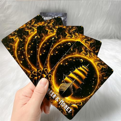 Manifest Success Career and Money Oracle Deck – 40 Black and Gold Money Moves Oracle Cards with Meanings on Each Card