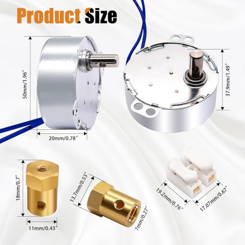 mankk Synchronous Motor Turntable 5-6 RPM AC100-127V 4W CW/CCW with Coupling & Cord