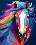 Maomaomi Colorful Horse Head Paint by Numbers Kit – 20x16 Inch DIY Acrylic Canvas for Kids & Adults