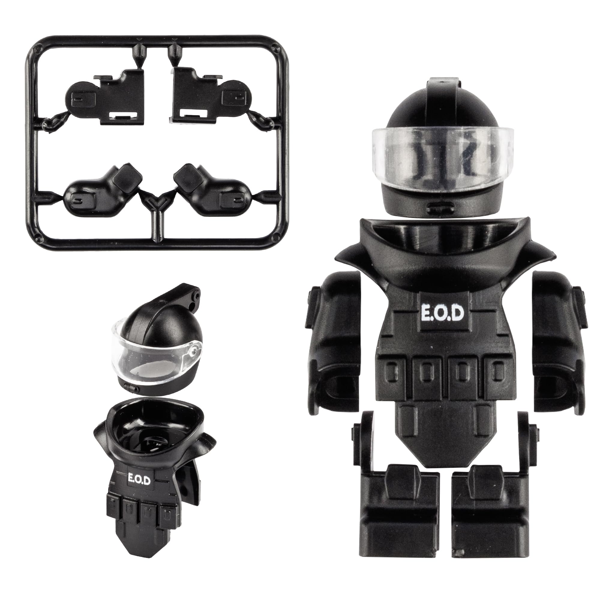 MaozyHomie 4 Color Bomb Disposal Suit Minifigures – ABS Plastic Toy Soldiers Compatible with Major Brands