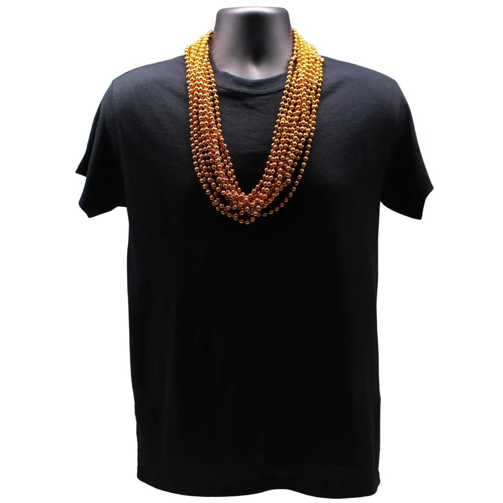 Mardi Gras Spot 33'' Metallic Orange Mardi Gras Beads (72 Pack)
