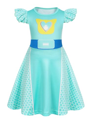 Marendyee Girls Flutter Sleeve A-Line Cosplay Dress for Halloween Birthday Parties – Ages 3-10