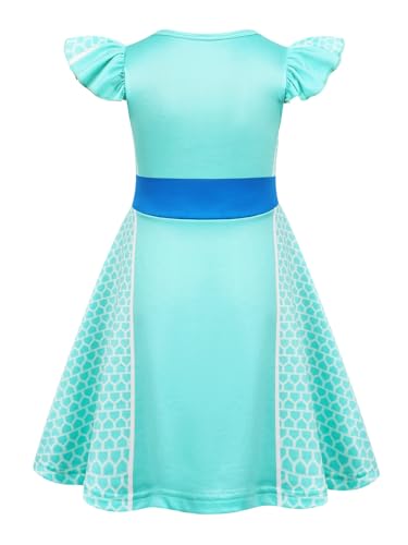 Marendyee Girls Flutter Sleeve A-Line Cosplay Dress for Halloween Birthday Parties – Ages 3-10