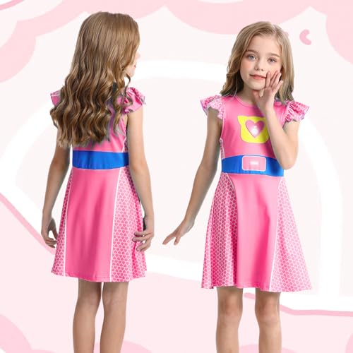 Marendyee Girls Halloween Costume Dress Flutter Sleeve Cosplay Outfit 3-10 Years