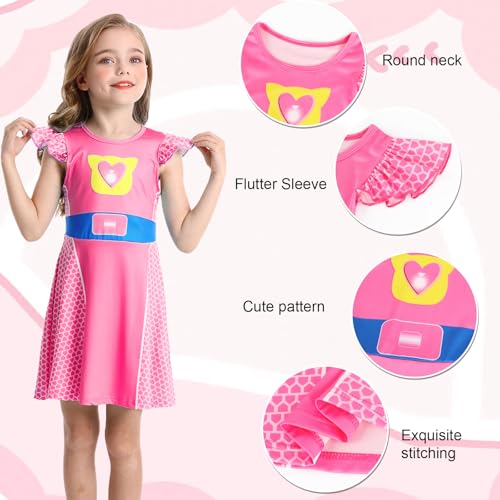 Marendyee Girls Halloween Costume Dress Flutter Sleeve Cosplay Outfit 3-10 Years