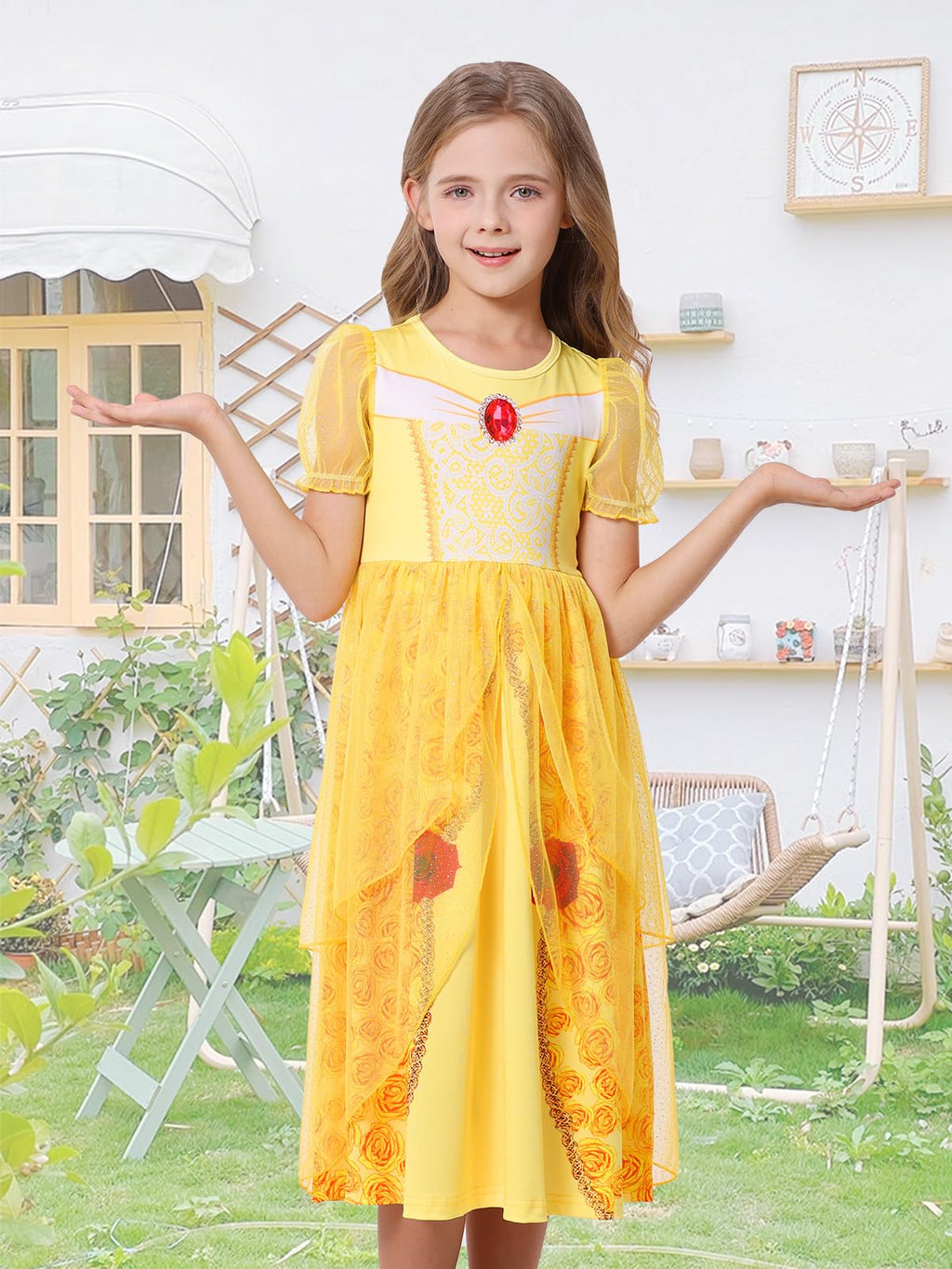 Marendyee Princess Dress Up Costume for Girls – Toddler & Kids Birthday Fancy Dress