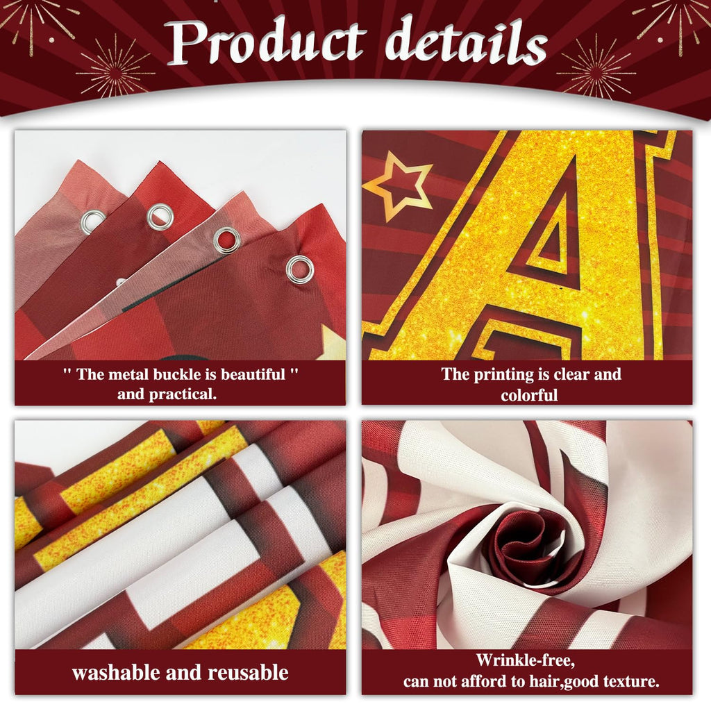 Maroon and Gold Graduation Yard Sign Banner Class of 2026 with Balloons Kit