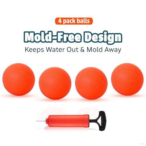 MARPPY Bath Basketball Hoop – 4 Soft Balls, Suction Cups, Bathtub Toy for Toddlers