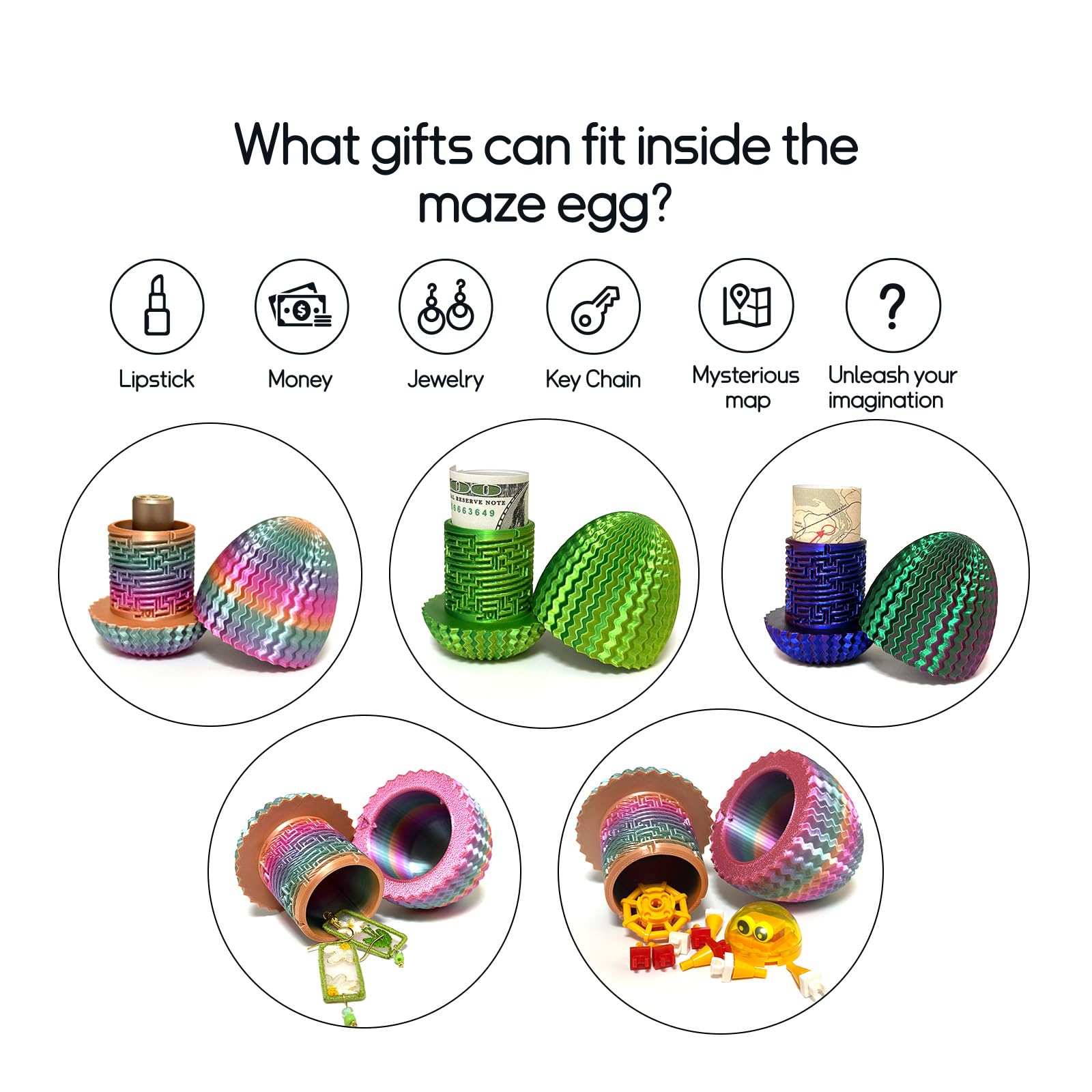 Marsaball Egg Maze Money Puzzle Box – 4 Mazes, Hidden Compartment for Cash & Gifts