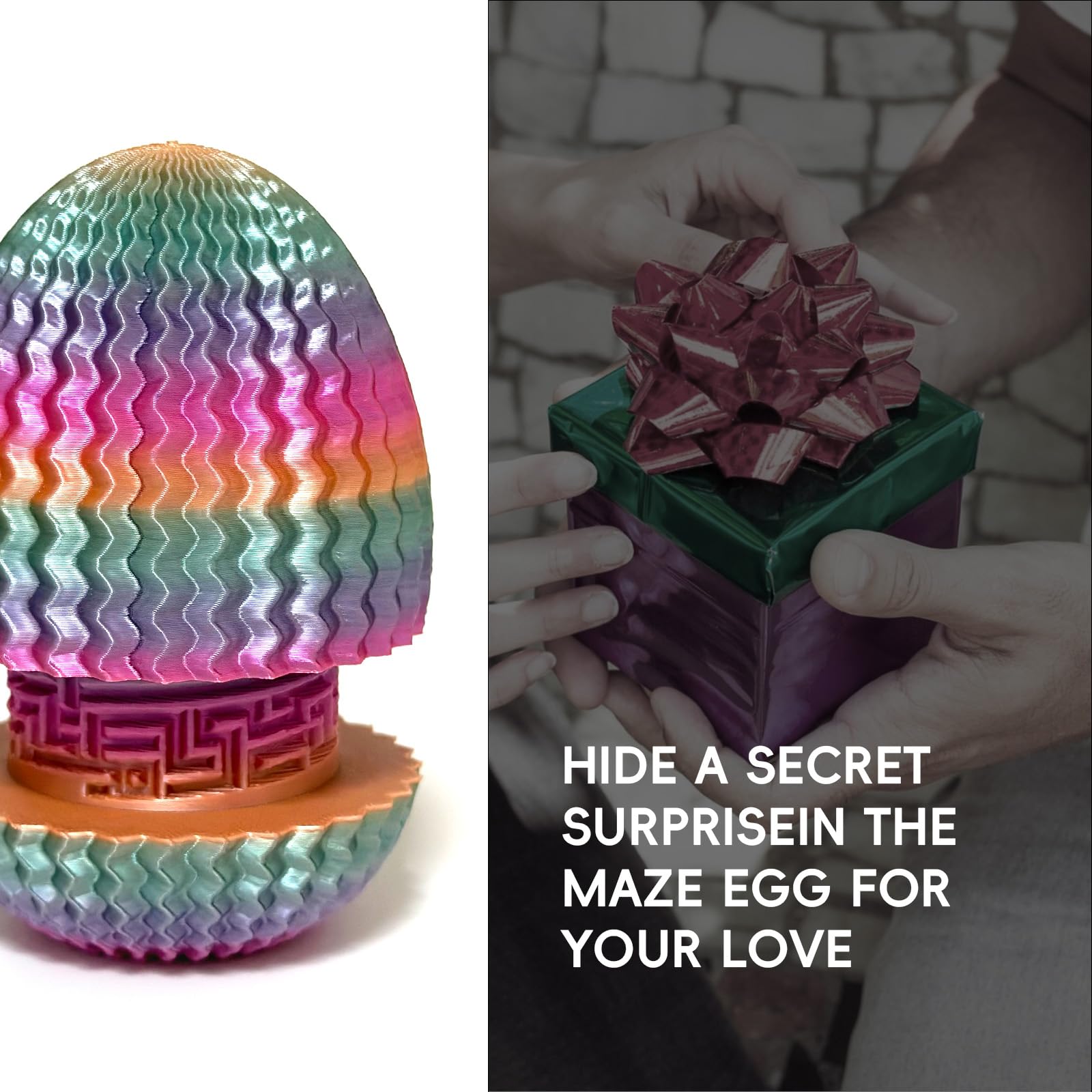 Marsaball Egg Maze Money Puzzle Box – 4 Mazes, Hidden Compartment for Cash & Gifts