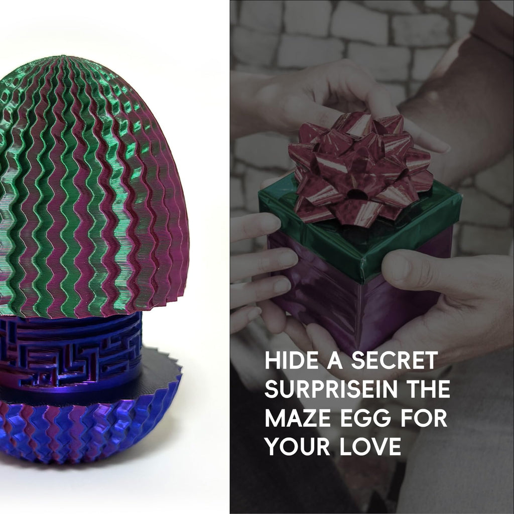 Marsaball Mystery Egg Maze Puzzle Box - 4 Unique Mazes Money Holder with Hidden Compartment