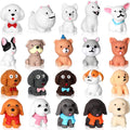 Marsui 40 Pcs Mini Dog Figurines Set - Realistic Puppy Figures, Cake Toppers, Educational Toy