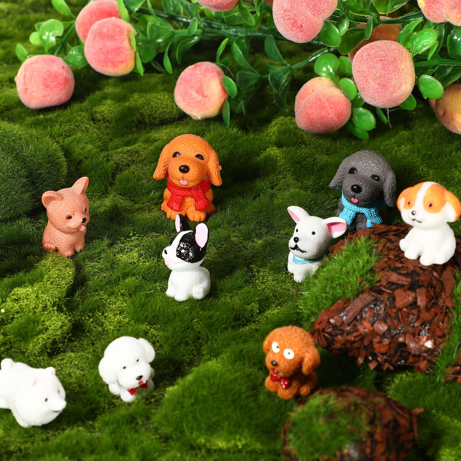 Marsui 40 Pcs Mini Dog Figurines Set - Realistic Puppy Figures, Cake Toppers, Educational Toy