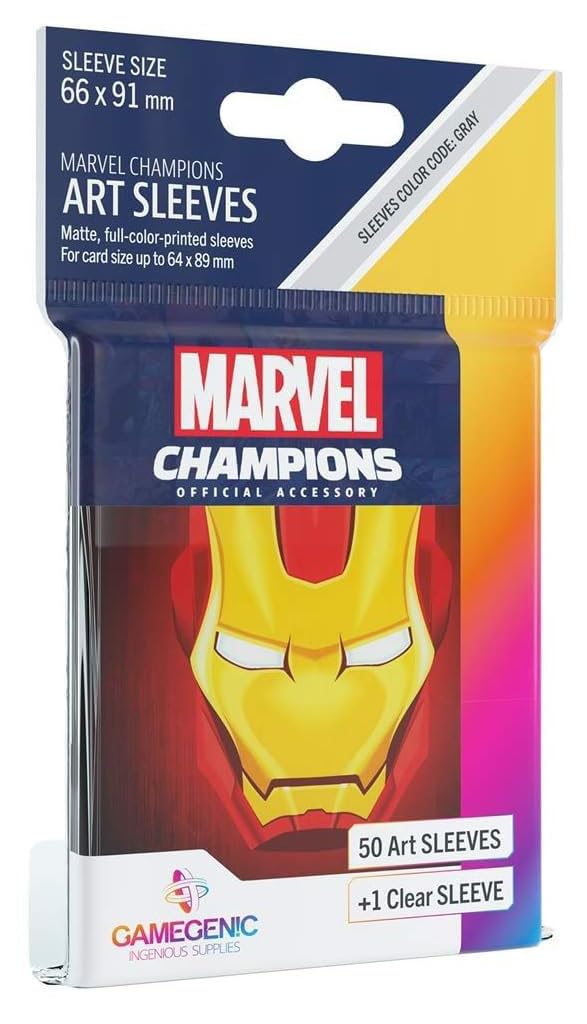 Marvel Art Sleeves - Iron Man: Official Gamegenic Card Sleeves for Marvel Champions (66 x 92 mm, 50+1)