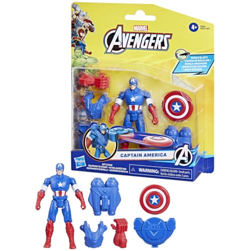 Marvel Epic Hero Series Captain America 4-Inch Action Figure with Battle Gear Accessories for Kids Ages 4+