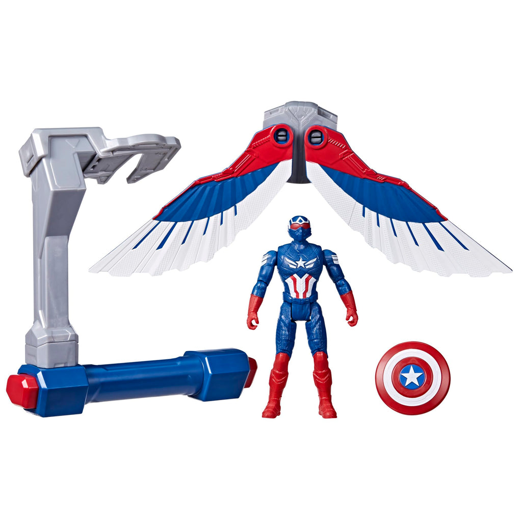 Marvel Epic Hero Series Captain America: Brave New World Flight Control Action Figure – 4-Inch Sam Wilson with Wings & Shield